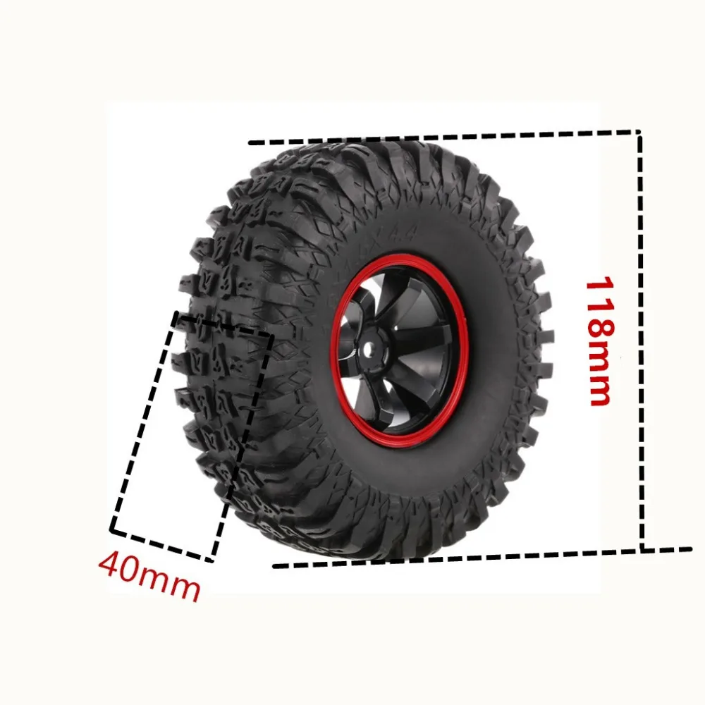 4 шт. 118 мм 1 9 дюйма резиновые шины для колес 1:10 RC Rock Crawler Axial SCX10 90047 RC4WD D90 D110 TF2 Traxxas TRX