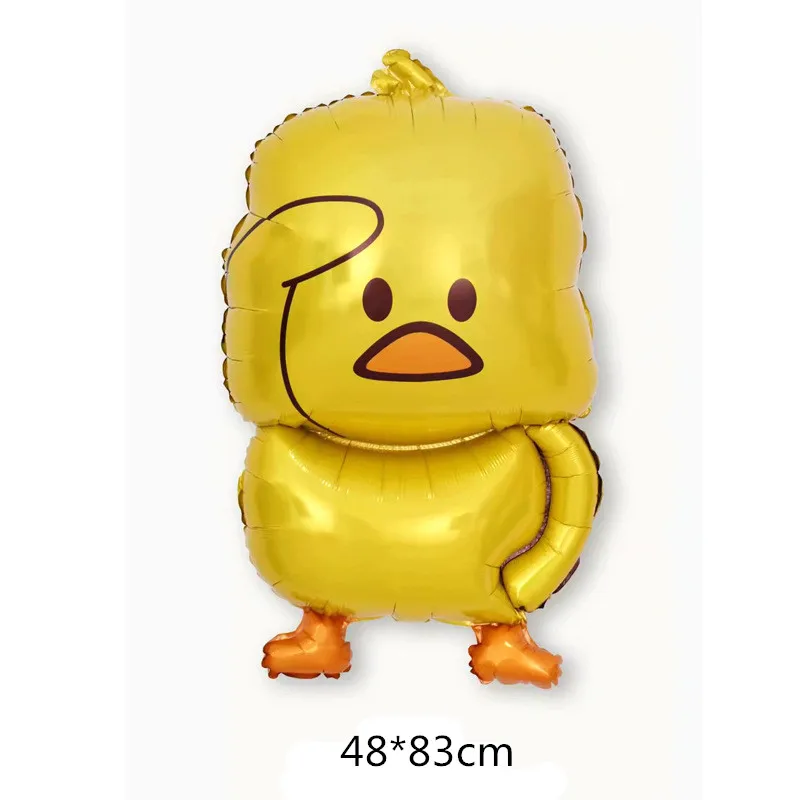 duck Мультяшный воздушный шар из фольги в виде животного, панды, лисы, слона, бабочки, динозавра, гелиевые шары для детей, украшения для дня рождения, подарок - Цвет: duck