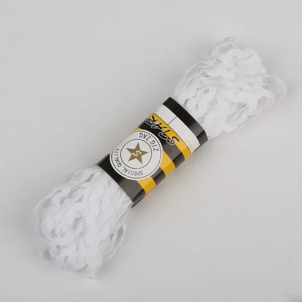 White 15 ярд/лот 8 мм многоцветная Терилен лента Ric Rac лента зигзаг кружевная отделка Лента для шитья украшения DIY лоскутное ремесло - Цвет: White