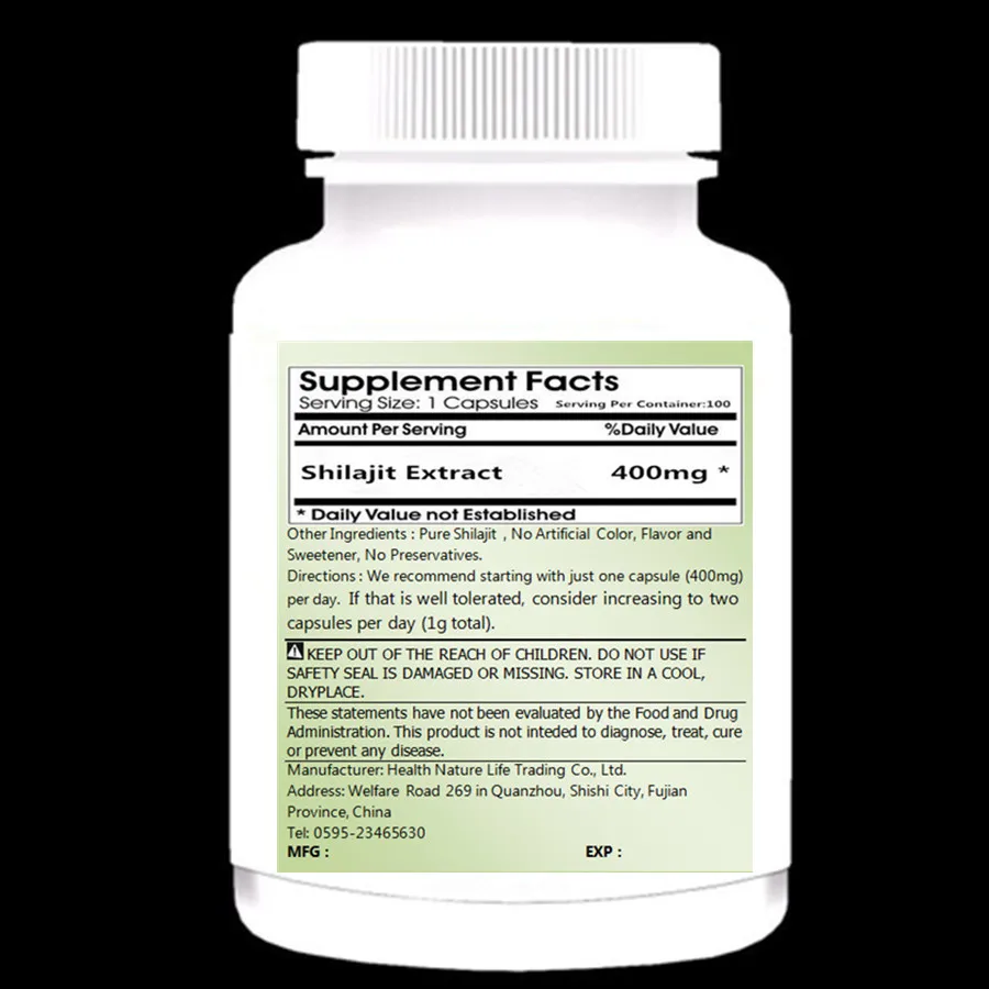 Shilajit Extract 100 pcs/Bottle- Supports Immune System- Increase Strength and Endurance- Anti-inflammatory