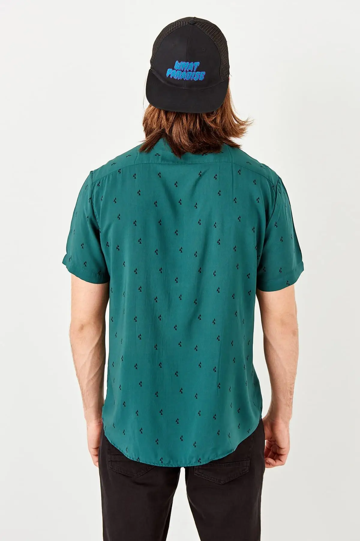Trendyol изумрудно-Зеленая Мужская рубашка с коротким рукавом TMNSS19RM0039 |
