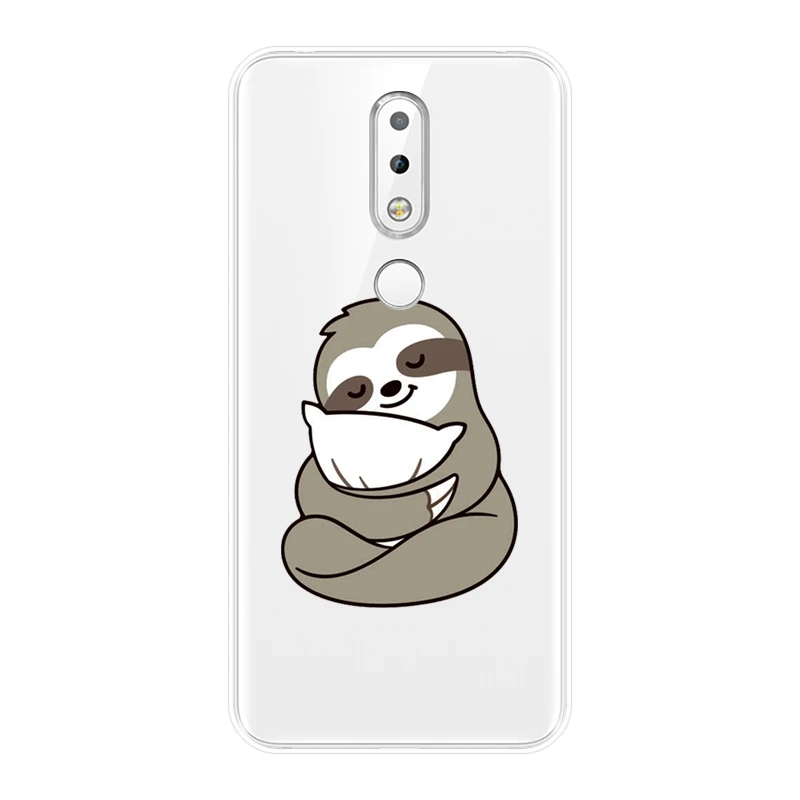 TPU Back Cover For Nokia 7.1 6.1 5.1 3.1 2.1 Plus Kawaii Sloth Funny Cute Soft Silicone Phone Case | Мобильные телефоны и