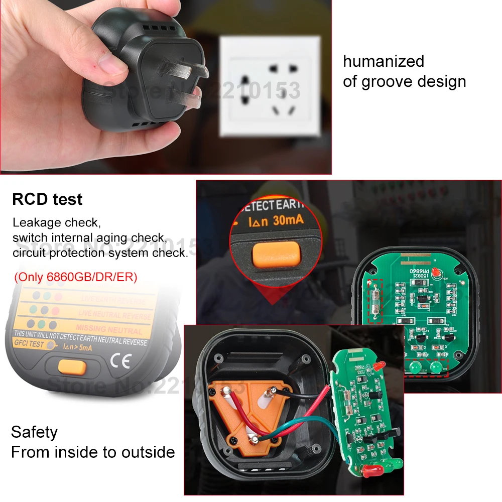 Розетка тестеры умный выключатель питания детектор утечки напряжения