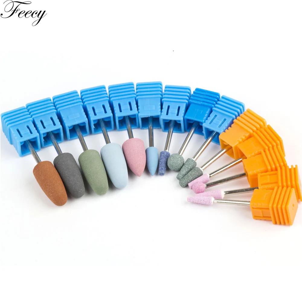 Ball Rubber Nail Drills Bits Stone Ceramic Milling Corundum Cutters Brush Electric Machine Rotary Polish Manicure Tools Feecy 4T | Красота и