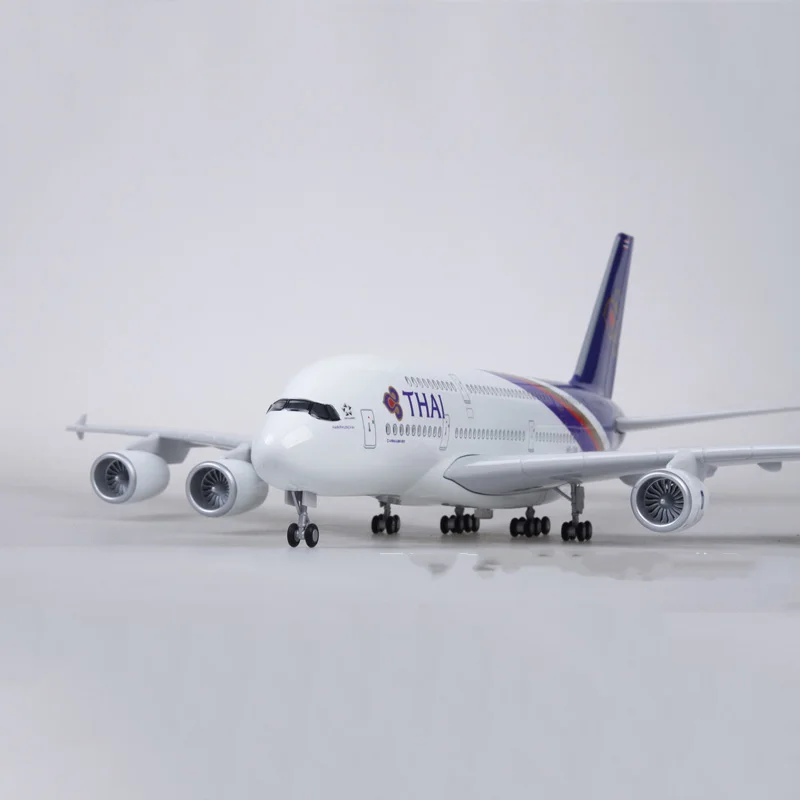 1/160 масштаб самолет Airbus A380 Таиланд Тайская авиакомпания модель с легкой литой
