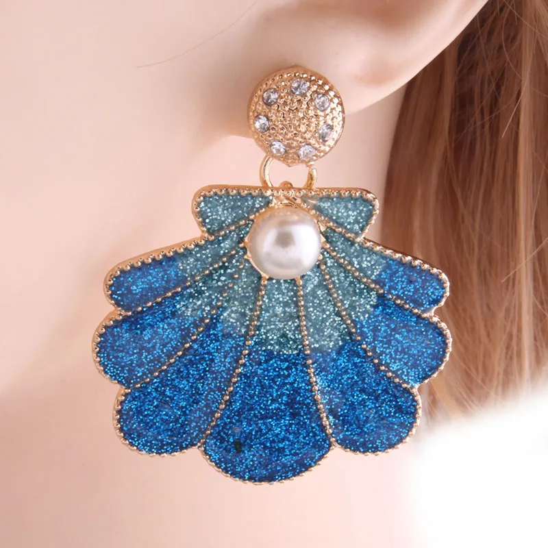 Висячие серьги NeeFu WoFu с жемчугом большие подвески из цинкового сплава длинные