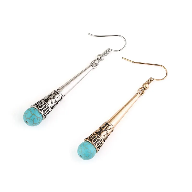 серьги с камнями Boho Серьги хиппи aritos индийский индейские украшения Навахо Gypsy
