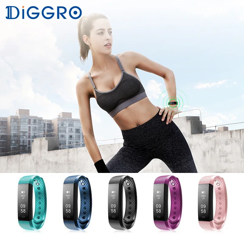 Смарт браслет Diggro ID115HR монитор сердечного ритма спортивный трекер