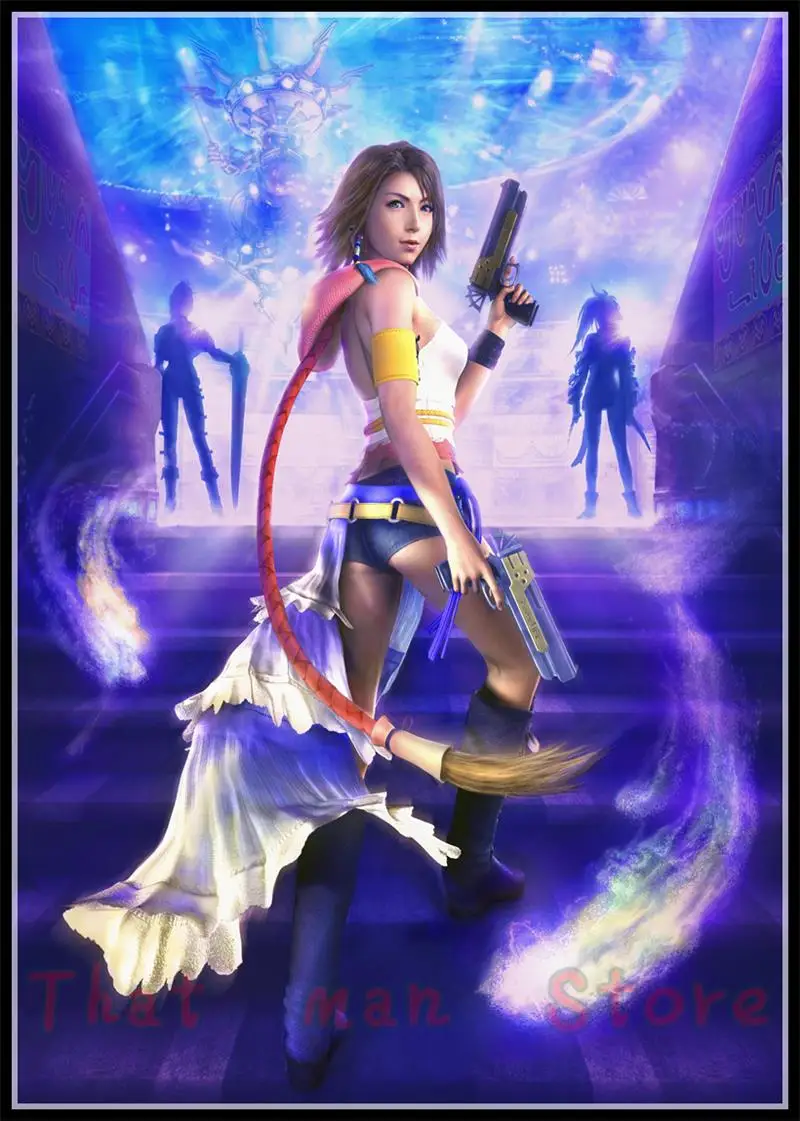 Облако VS Сефирот-Final Fantasy игры белый картон постер настенный картины для спальни Гостиная деко 42*30 см без рамки - Цвет: Фиолетовый