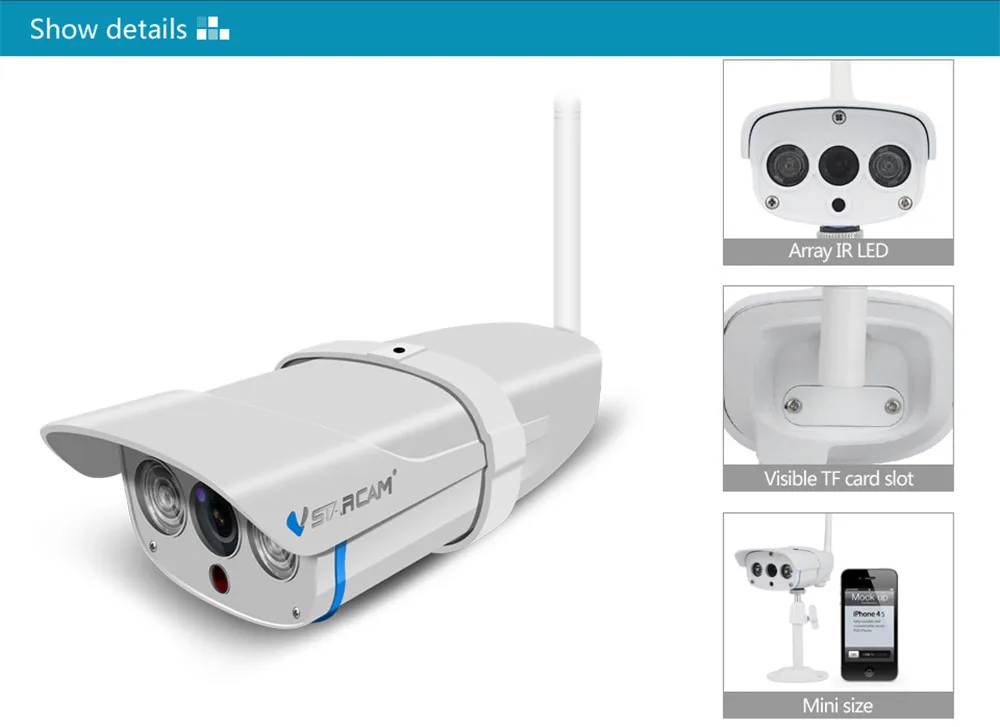 Камера видеонаблюдения Vstarcam C16S 1080P Wi Fi IP беспроводная водонепроницаемая 2