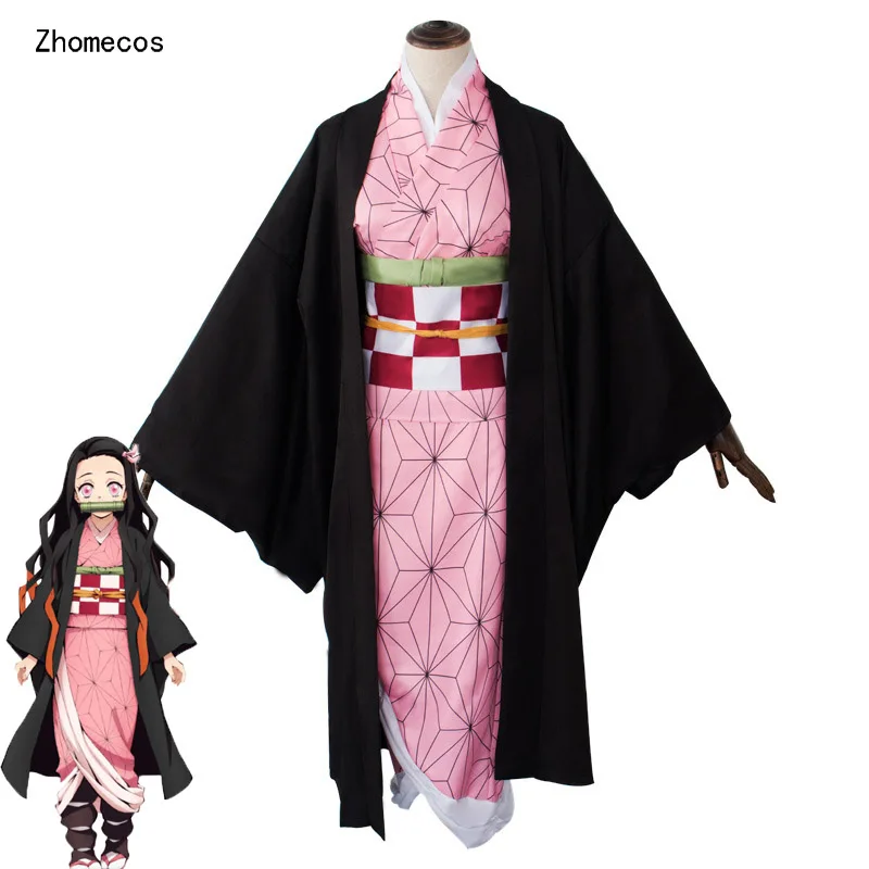 Zhomecos аниме Demon Slayer Kimetsu No Yaiba Косплей Костюм Kamado Nezuko Agatsuma Zenitsu Tomioka Giyuu Кимоно