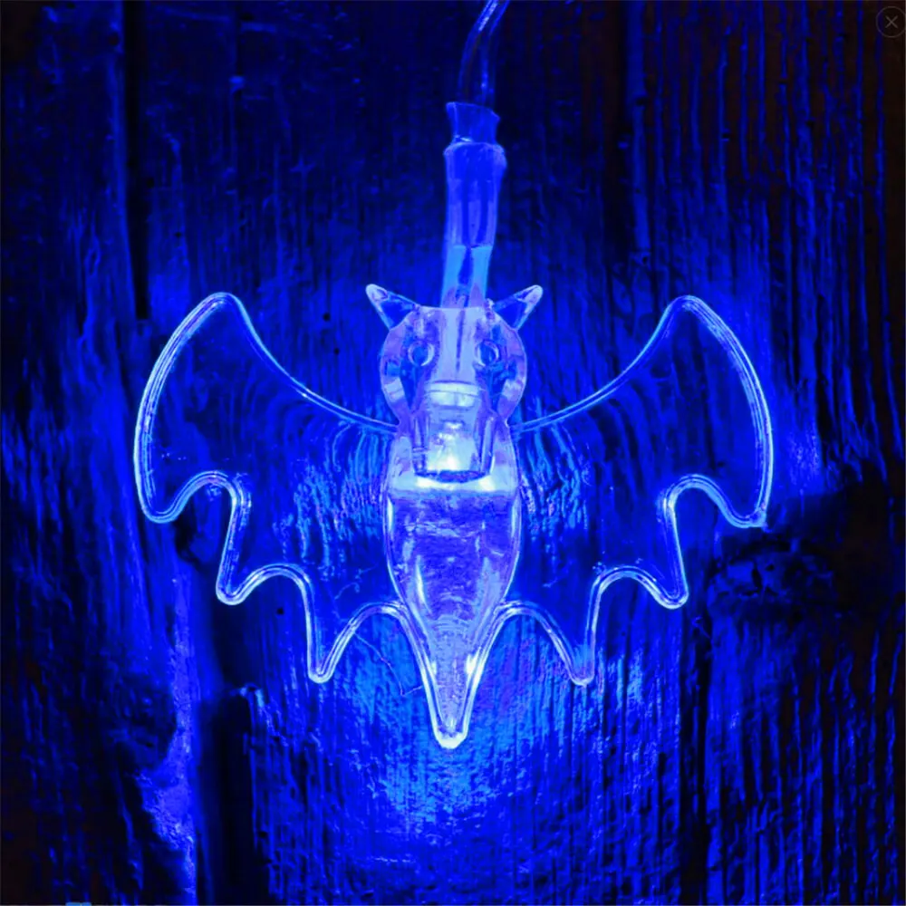 

20 LEDS Fun Singular Bat Battery String Light Lamp Halloween Decoration bedroom lights Holiday party fair flashing Strip Light