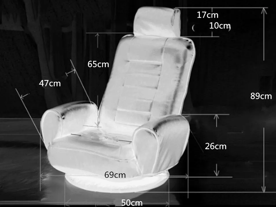 Folding Lounge Chair Lazy Couch PU Leather Relaxing Ergonomic Chair 14-Position Adjustable Bottom Rotatable Leather Armchair