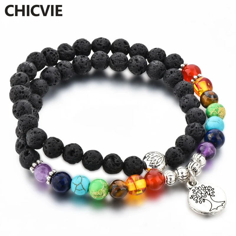 

CHICVIE Long Distance Tree Of Life Silver Bracelets & Bangles Charms For Women & Men Jewelry Making Chakra Bracelets SBR180144
