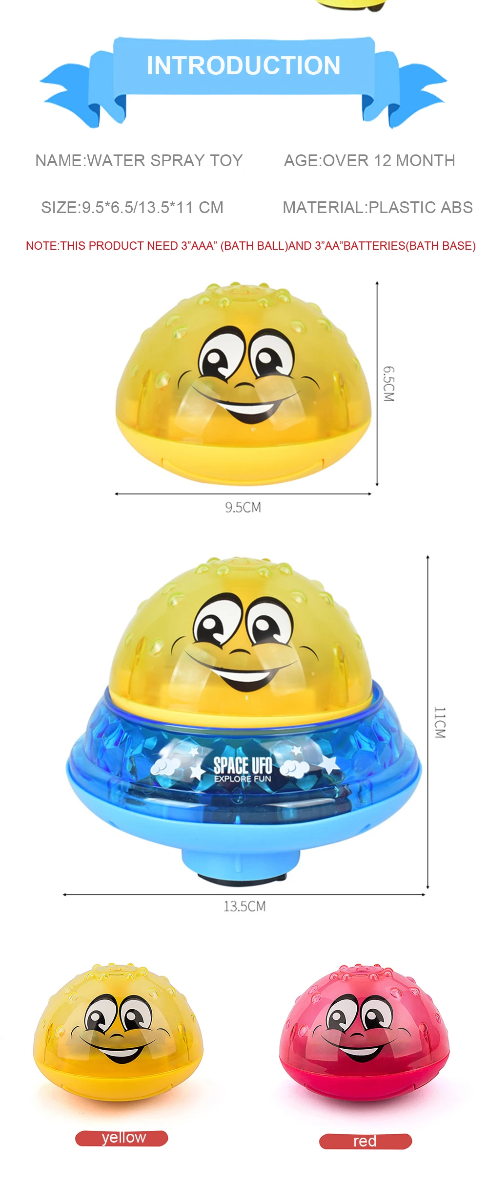 Electric Inductive Water Spray Tool Toy Ball with Light Music Bathroom Bathtub Swim Baby Bath Toys for Toddler Infant Children