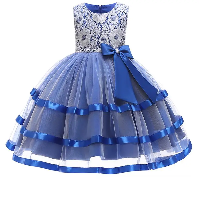 Dark blue Одежда для маленьких девочек; Вечерние платья на свадьбу; элегантный костюм; Детские платья для девочек; Рождественская одежда; платье принцессы; От 3 до 12 лет - Цвет: Dark blue