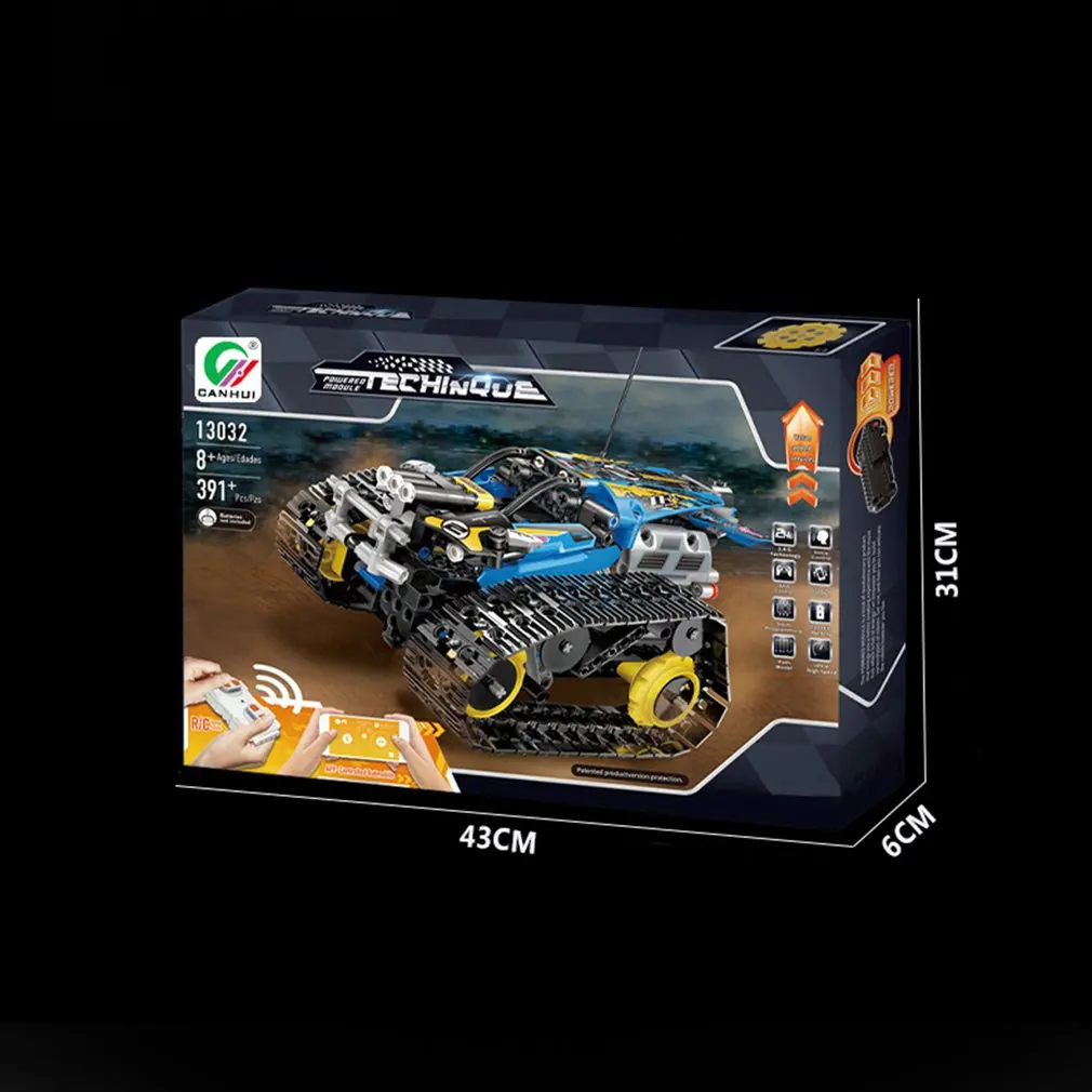DIY Technic 2,4G/APP дистанционное управление гусеничный трюк гоночный автомобиль строительные блоки с мотором для детей машинка на дистанционном управлении Кирпичи Игрушки