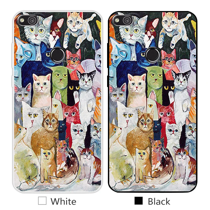 Мягкий силиконовый чехол для huawei P8 lite 5," задняя крышка Dif Cat дизайн для huawei Honor 8 Lite/P9 lite защита