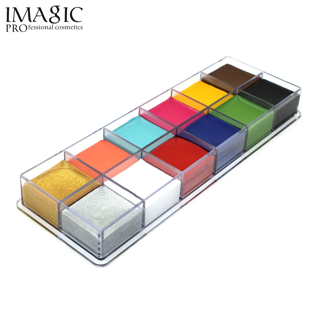 IMAGIC 12 цветов Живопись тела Татуировка Professional Flash лицо живопись искусство живопись маслом Хэллоуин вечерние Вечеринка макияж тела инструменты