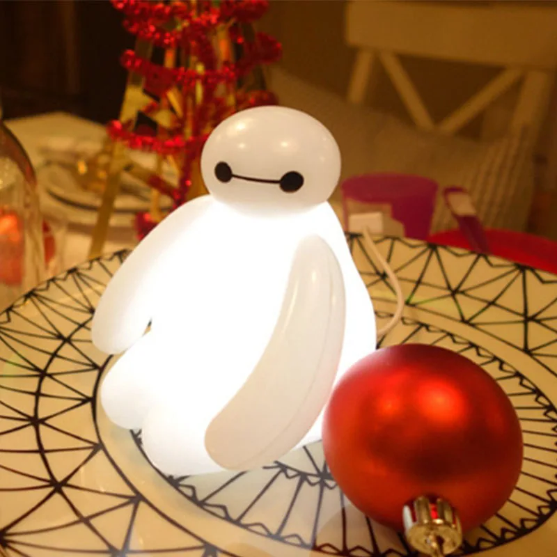 Цвет меняется с буквенным принтом Большой Герой 6 Baymax USB зарядка светодиодный