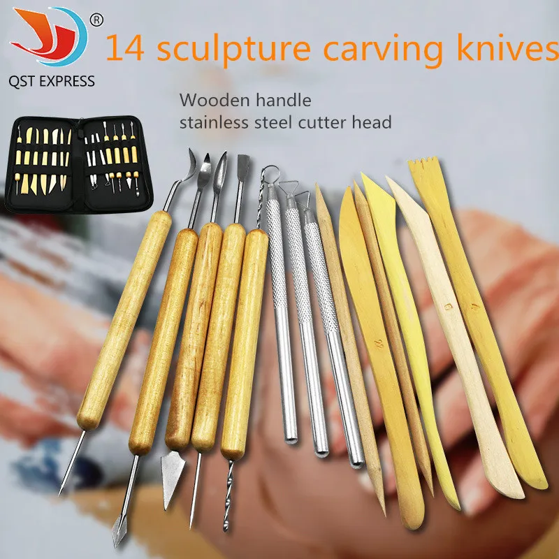 14 шт./компл. Режущий инструмент для вырезания резьбы лезвие скульптура резчик по