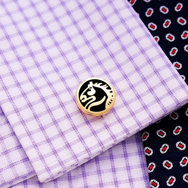 Элитная рубашка kflk запонки для мужчин подарки брендовые на кнопках животных