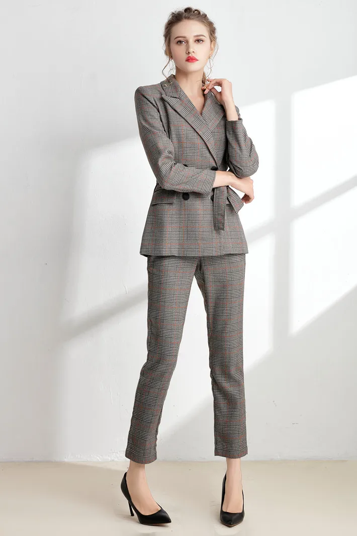 Oftbuy 2018 Весна Осенняя мода Винтаж Повседневный пиджак офисные eleganti двубортный