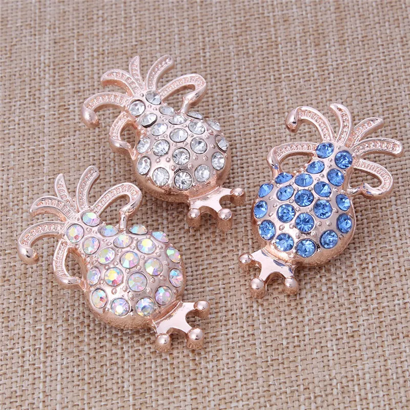 6 шт./лот новые кнопки ювелирные изделия розовое золото горный хрусталь цветок 18