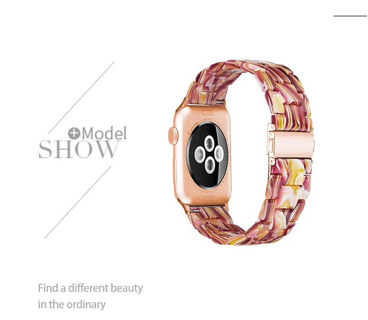 Смола ремешок для apple watch серии 4/3/2/1 размеров 44, 40, 42 мм, 38 мм, браслет для iwatch ремень на запястье часы аксессуары ремешок для часов с нугой и орехами