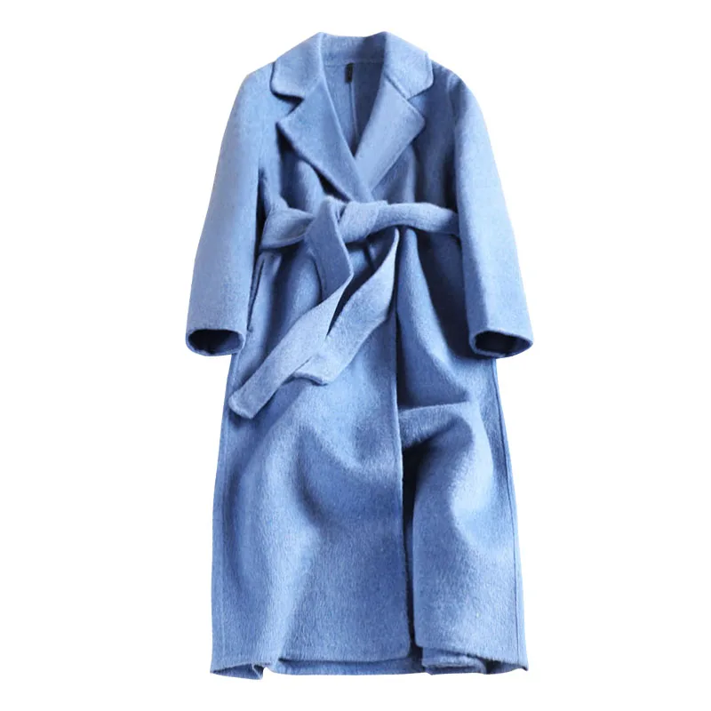 Новое двустороннее кашемировое пальто на весну 2019 шерстяное из 100%-ной шерсти