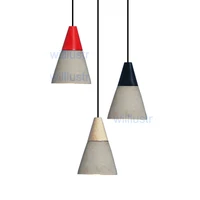 willlustr concrete pendant light natural wood design nordic hanging lighting dinning room restaurant cafe cement suspension lamp