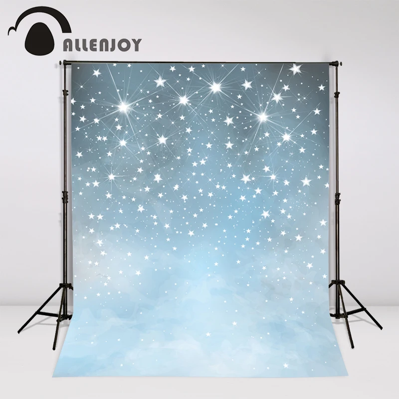 Allenjoy фон для фотографической камеры Блестящий Звездный светло-голубой серый
