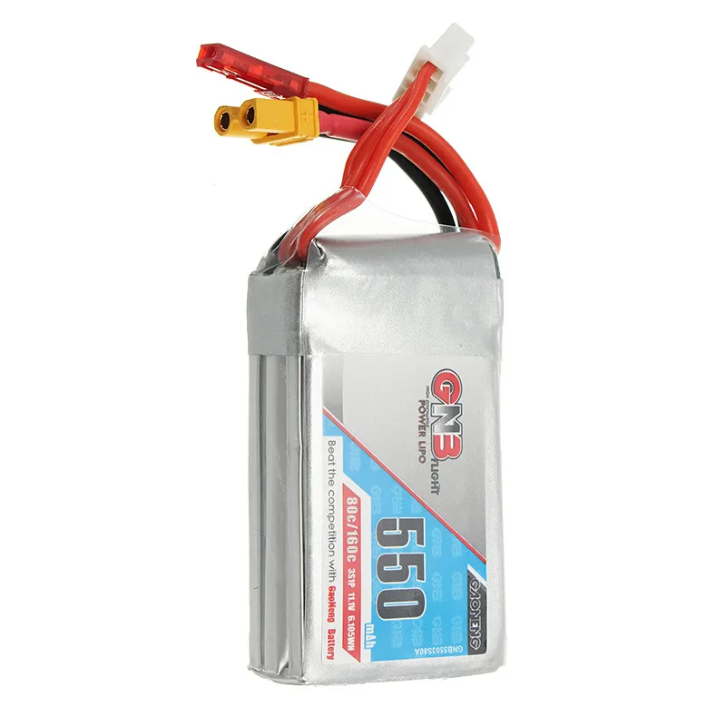 Новейшая партия Gaoneng GNB 11,1 V 550mAh 80C/160C 3S Lipo батарея JST/XT30 Разъем для RC гоночный Дрон Квадрокоптер мощность