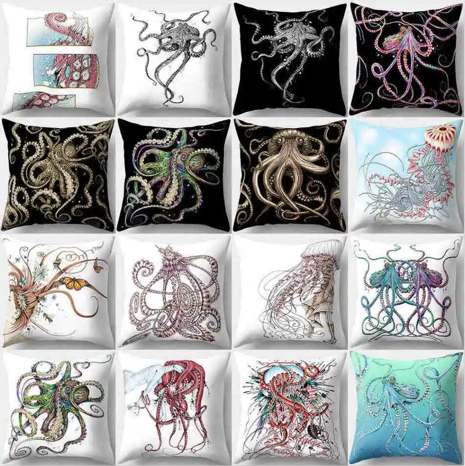 Морские животные Осьминог полиэстер Подушка Чехол для диванных подушек