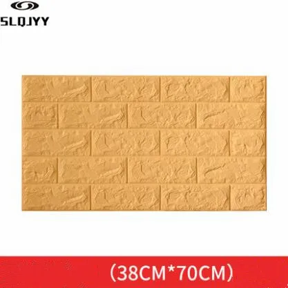 Earth yellow 38x70cm 3d стерео настенная плитка узор самоклеящиеся обои Гостиная украшения ТВ фон стены водостойкие наклейки для детсада - Цвет: Earth yellow 38x70cm