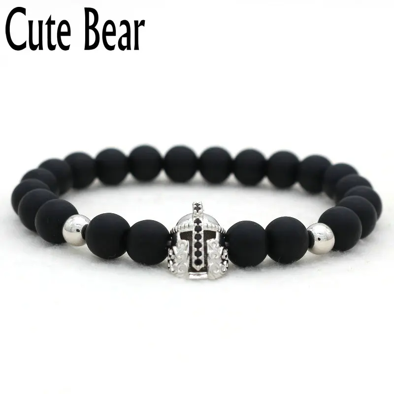 Мужской матовый браслет с искусственными камнями | Украшения и аксессуары