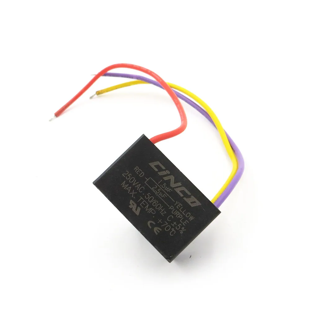 CBB61 1 5 мкФ + 2 250V 3 провода электродвигатель работает конденсатор Электрический