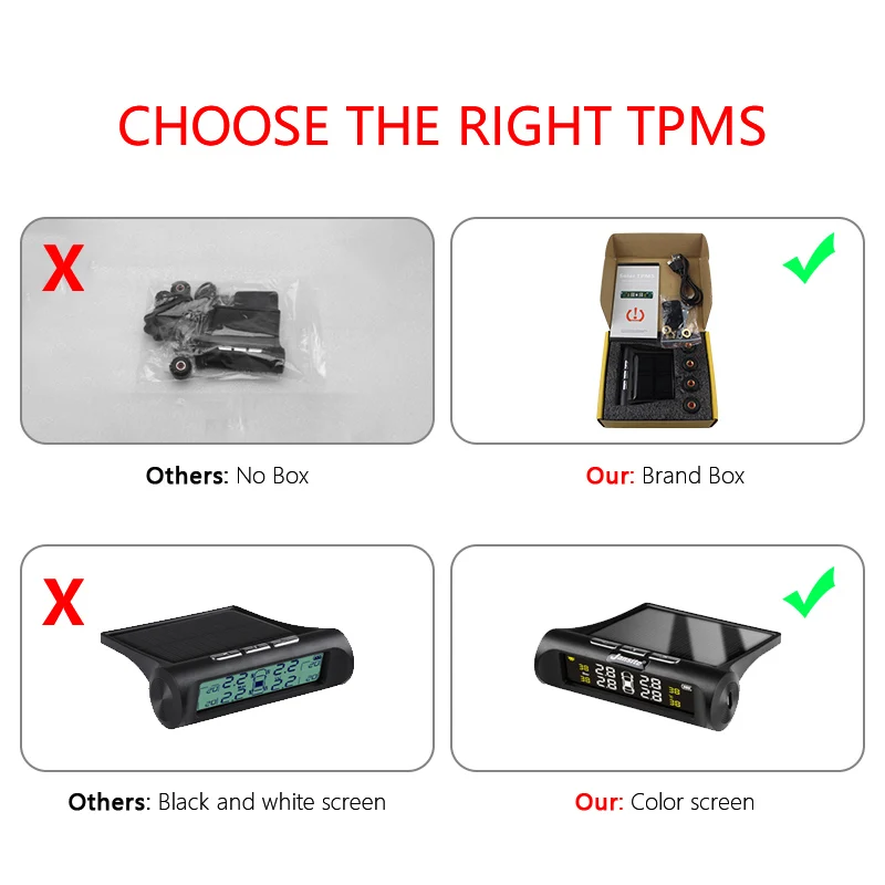 Внешние датчики давления в шинах TPMS на солнечной батарее автоматическая