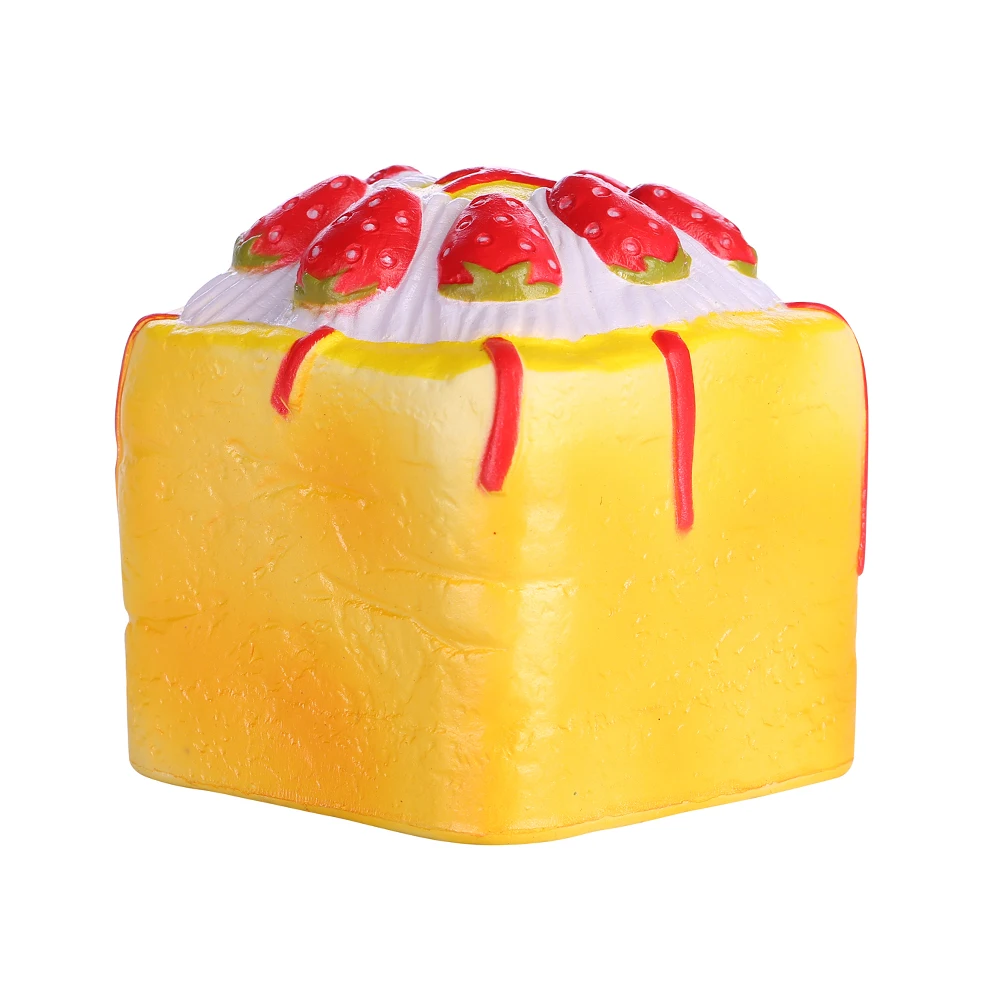 10 шт./лот оптовая продажа мягкими игрушками Vlampo желтый торт с клубникой Squeeze Toy