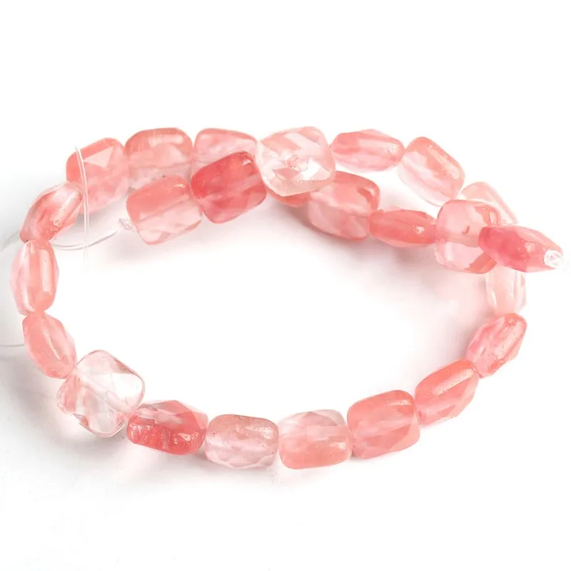 Cherry Quartz Натуральный камень Бусины квадратный граненый драгоценный камень Вишня кварц опал для изготовления ювелирных изделий браслет ожерелье Diy Размер 8*8 мм 7,5 дюймов - Цвет: Cherry Quartz