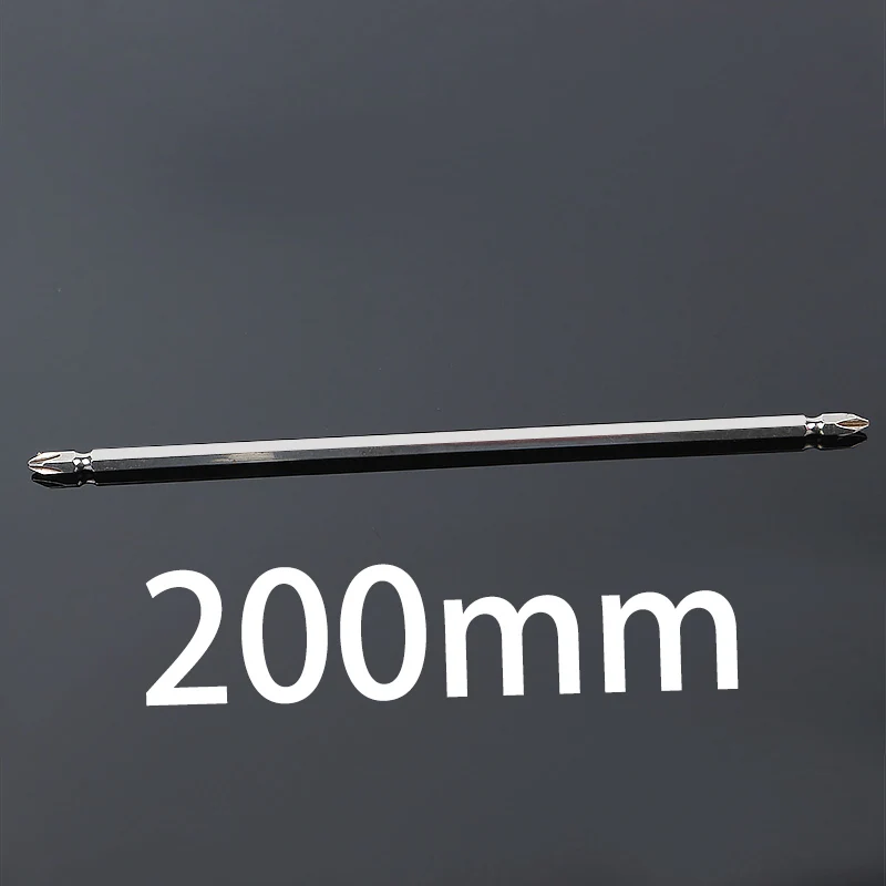 200MM 1 шт. 200 мм Ph2 отвертка Philips bits 1/" Шестигранная противоскользящая ударная Двусторонняя отвертка, дрель, Магнитная отвертка - Цвет: 200MM