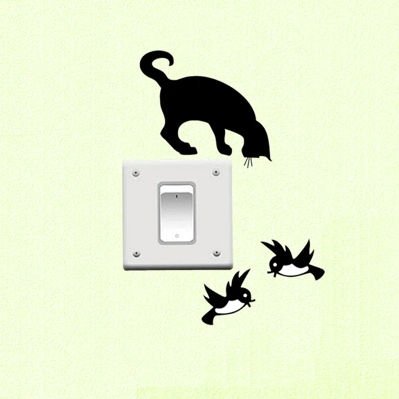 Светильник настенный выключатель Стикеры гнездо виниловые Home Decor кошка с