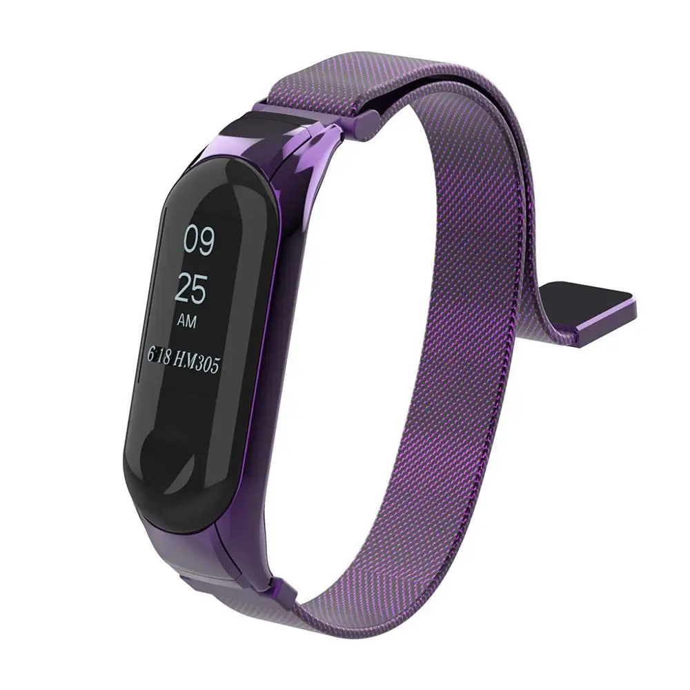Браслет из нержавеющей стали ремешок для Xiaomi Mi Band 3 Магнитная Адсорбция