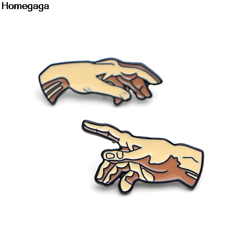 

Homegaga 2pcs/set The Creation of Adam Zinc pins badges para shirt bag clothes cap shoes brooches badges medals decoration D2077