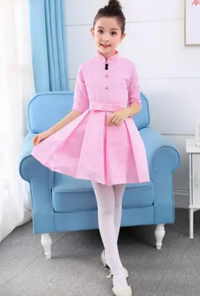 pink girls Детский Школьный костюм с цветами для девочек и мальчиков; цвет белый, красный; деловой костюм принцессы для танцев; комплекты одежды; костюм для девочек и мальчиков; Новинка - Цвет: pink girls