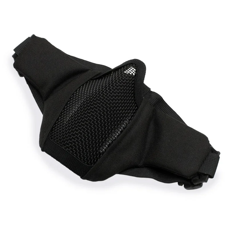 Стальная Сетчатая Маска PDW с черепом на половину лица черная Военная армейская CS