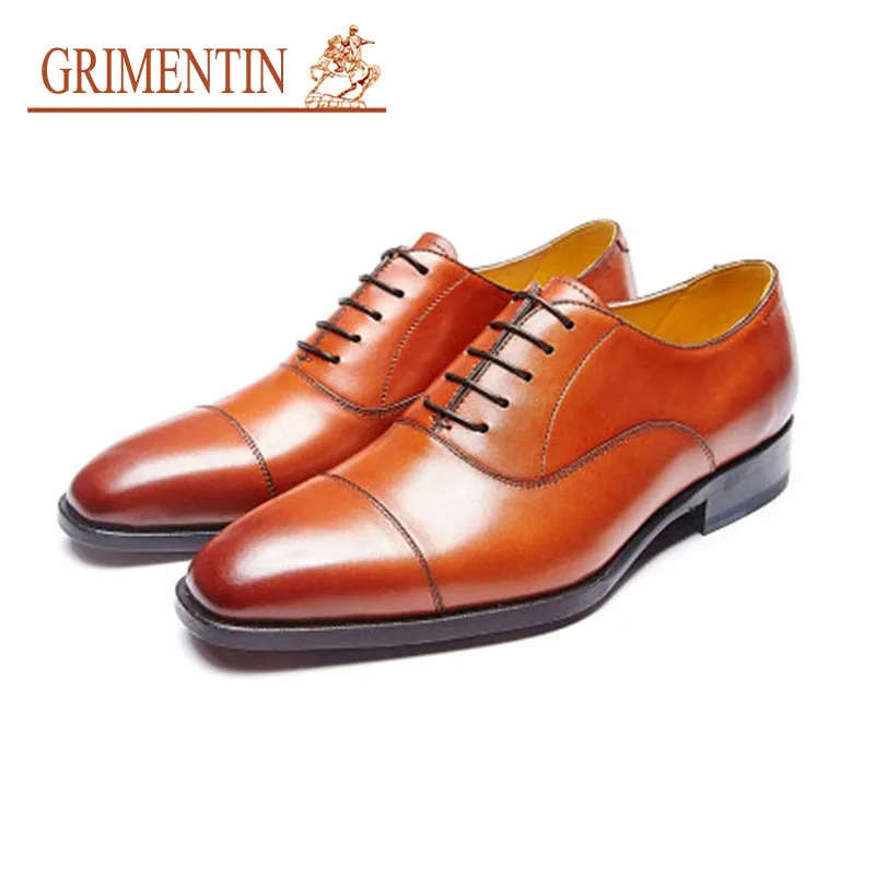 GRIMENTIN brand handmade shoes male men genuine leather black wedding business dress 2019 hot sale | Обувь