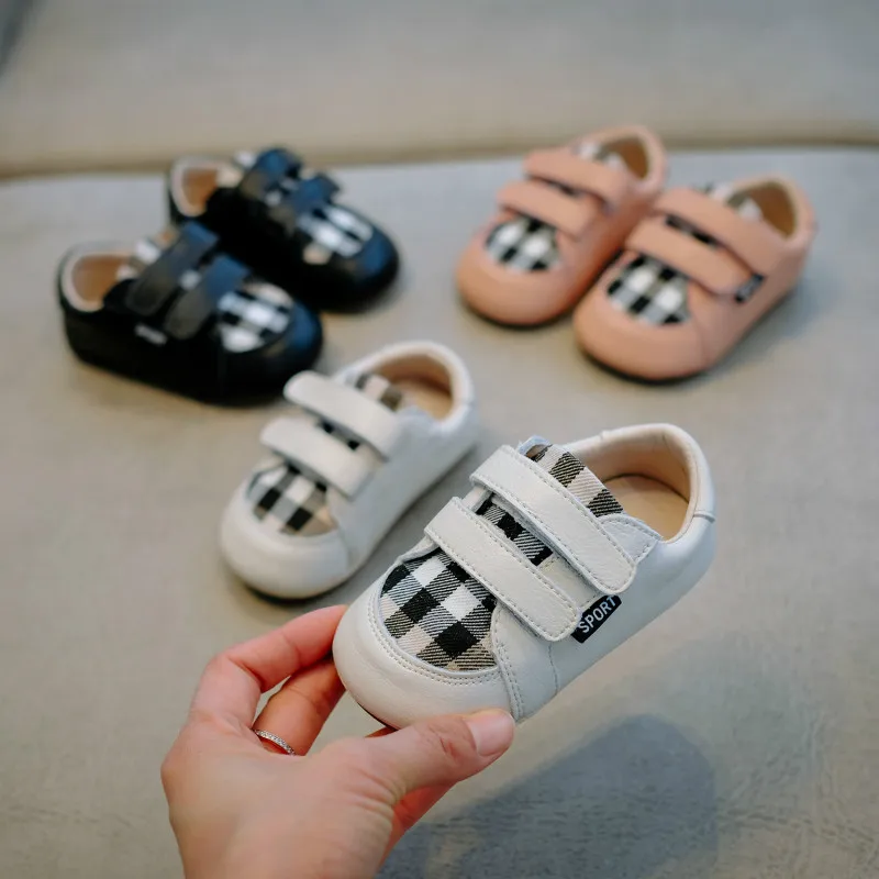 Super Soft Infant Walking Shoes 0-1 Years Old Baby Toddler Lattice Kids Hook Loop Leather Moccasins Boys 15-19 | Детская одежда и