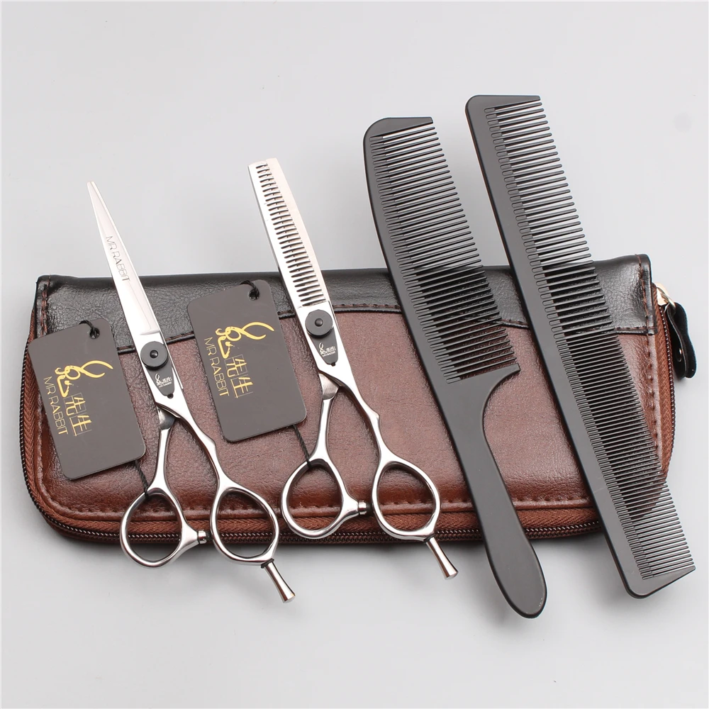 4 шт. 5 &quot16 см 440C Mr Rabbit Парикмахерская филировочные ножницы Ножницы