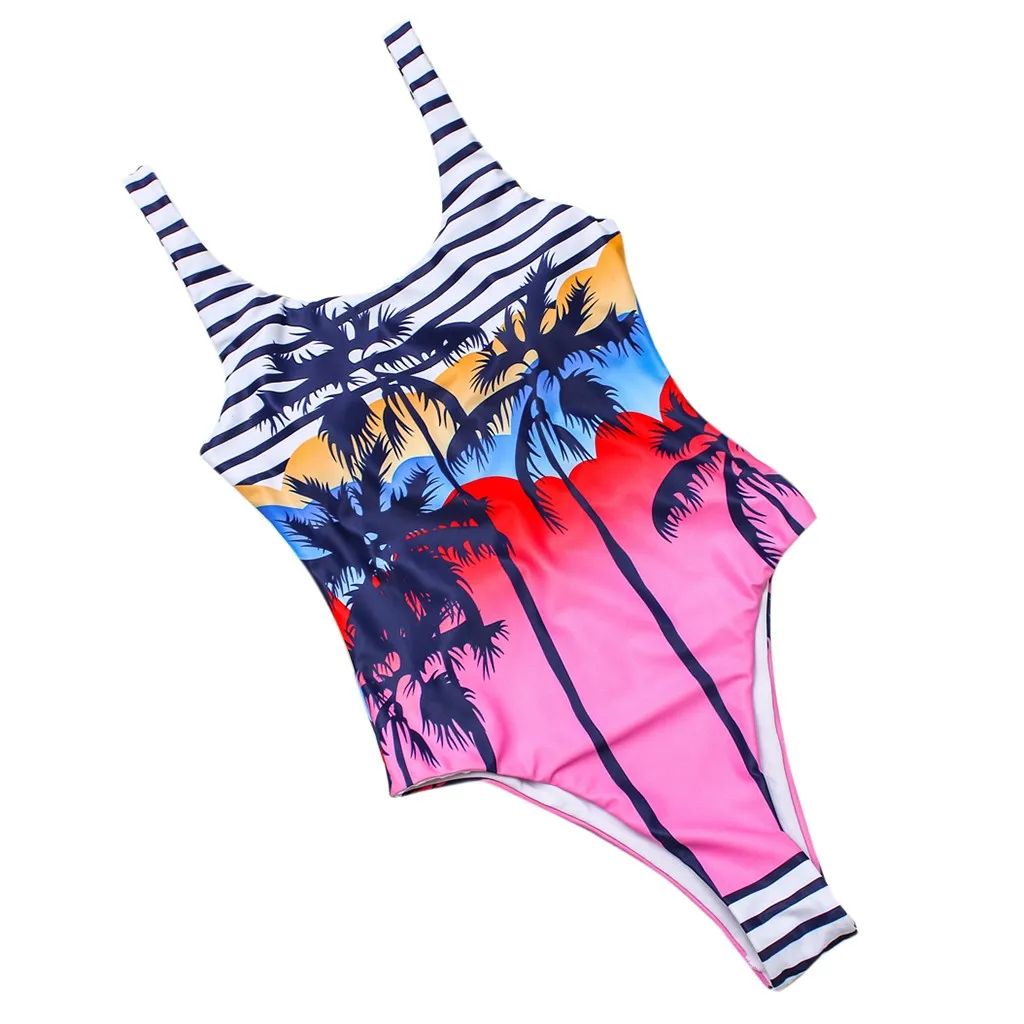 SAGACE цельное бикини сексуальное с принтом открытой спиной купальник подкладкой